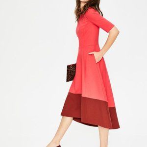 NWOT Boden Wren Ponte Pink Red Midi Dress size 6
